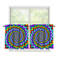 Psychedelic Spiral Optical Illusion Tier Curtains