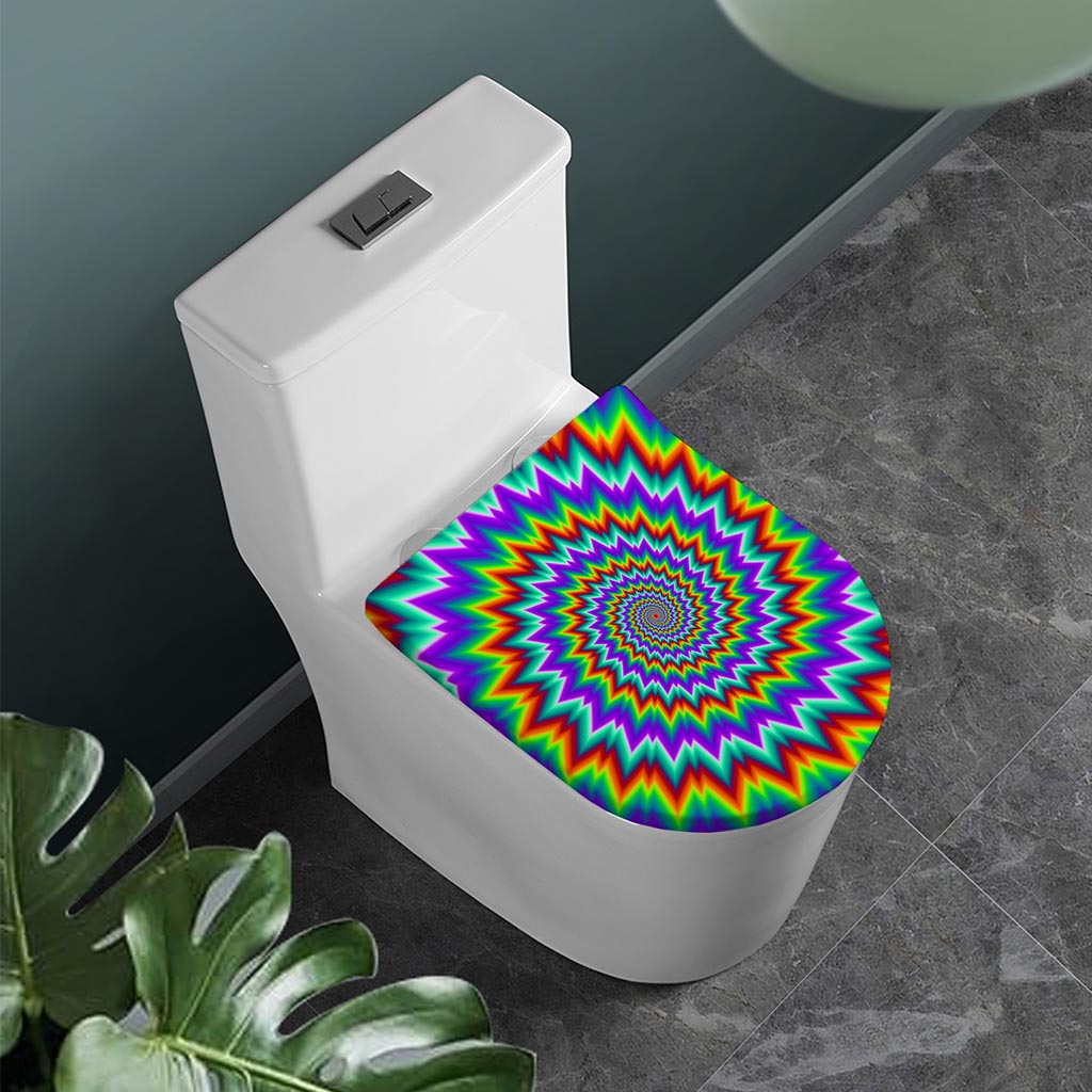 Psychedelic Spiral Optical Illusion Toilet Lid Cover