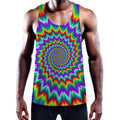 Psychedelic Spiral Optical Illusion Men's Workout Tank Top