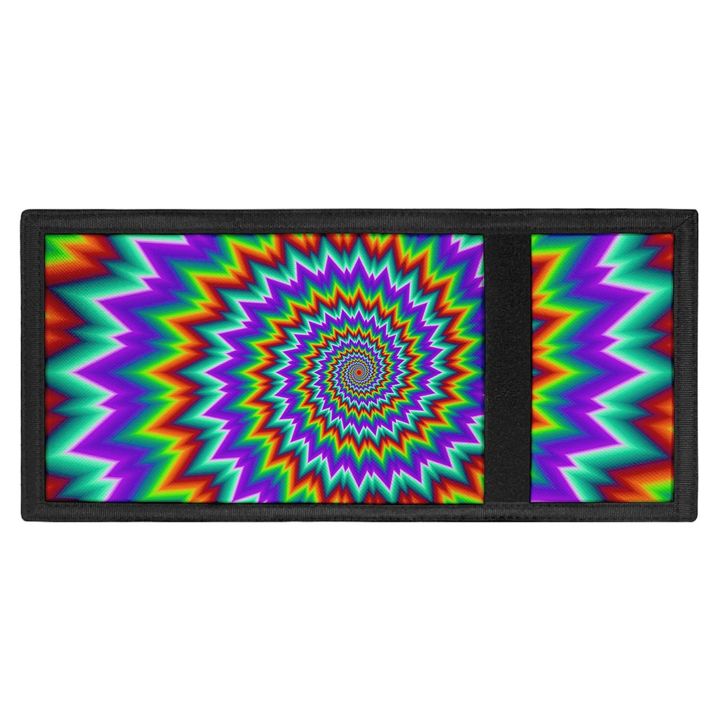 Psychedelic Spiral Optical Illusion Trifold Wallet