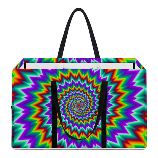 Psychedelic Spiral Optical Illusion Utility Tote Bag