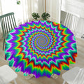 Psychedelic Spiral Optical Illusion Waterproof Round Tablecloth