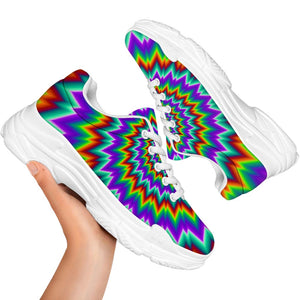 Psychedelic Spiral Optical Illusion White Chunky Shoes