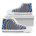 Psychedelic Spiral Optical Illusion White High Top Sneakers