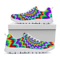 Psychedelic Spiral Optical Illusion White Running Shoes