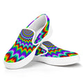 Psychedelic Spiral Optical Illusion White Slip On Sneakers