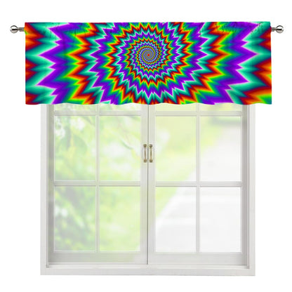 Psychedelic Spiral Optical Illusion Window Valance