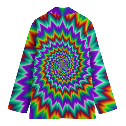 Psychedelic Spiral Optical Illusion Women's Blazer