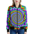 Psychedelic Spiral Optical Illusion Women's Bomber Jacket