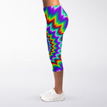 Psychedelic Spiral Optical Illusion Women's Capri Leggings