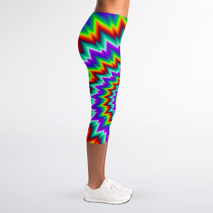 Psychedelic Spiral Optical Illusion Women's Capri Leggings