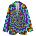 Psychedelic Spiral Optical Illusion Women's Cotton Blazer