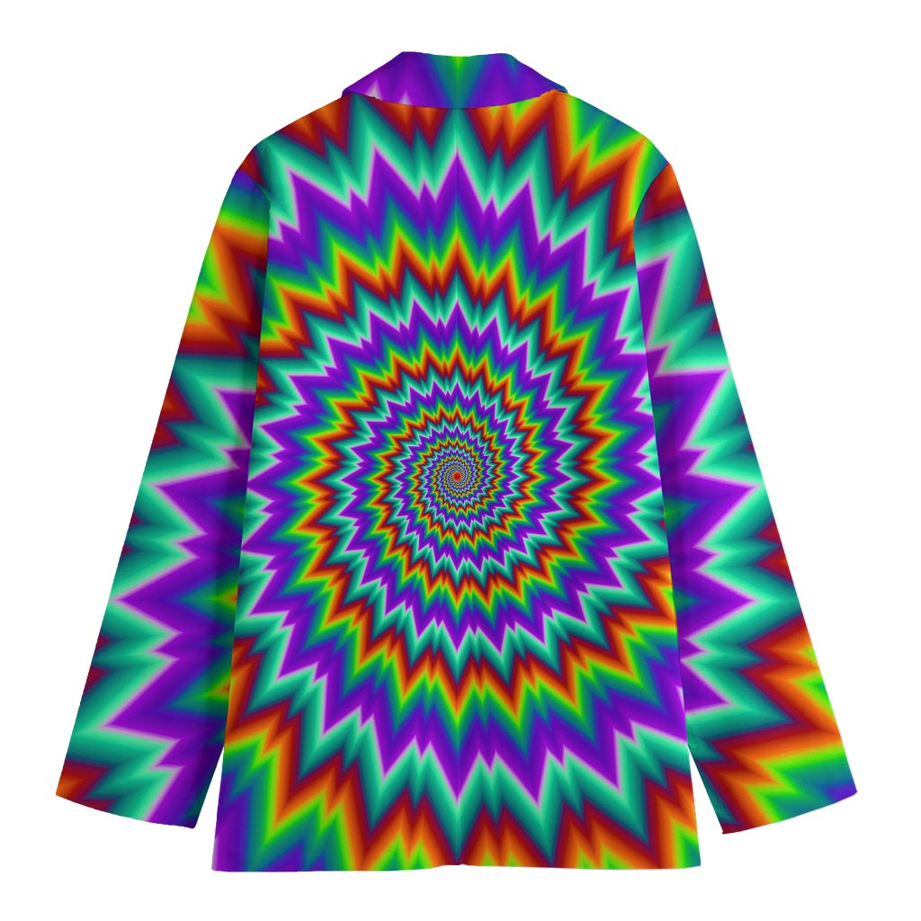Psychedelic Spiral Optical Illusion Women's Cotton Blazer