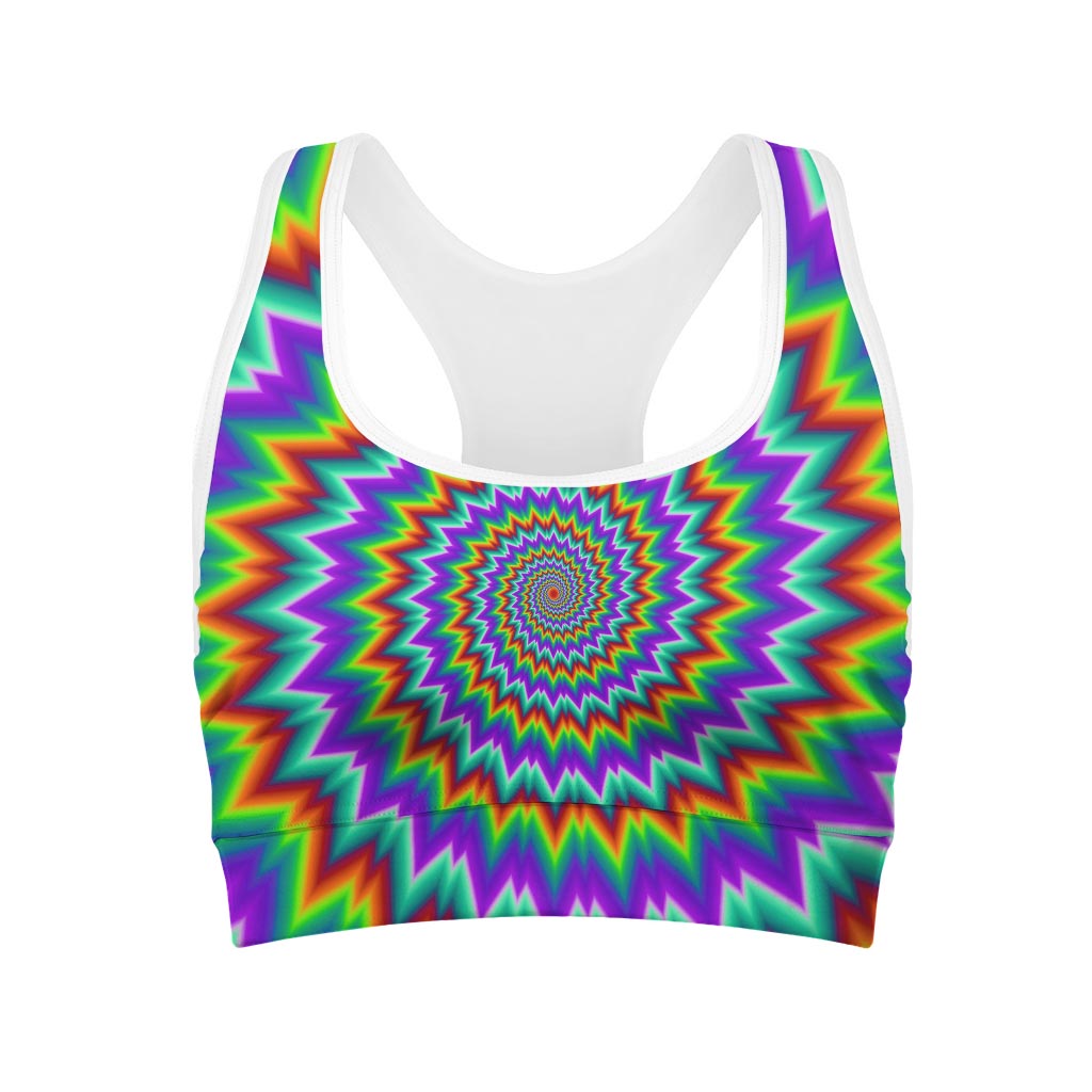 Psychedelic Spiral Optical Illusion Women's Sports Bra