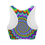 Psychedelic Spiral Optical Illusion Women's Sports Bra