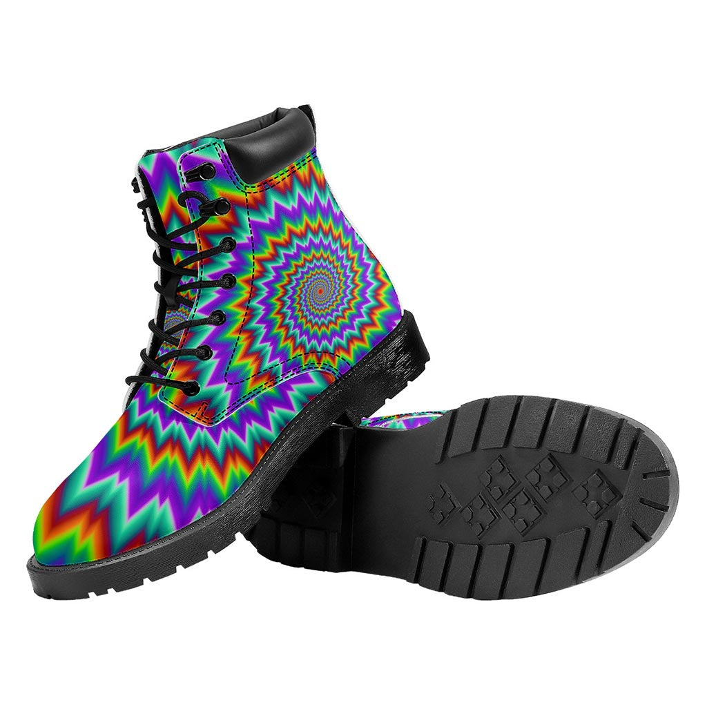 Psychedelic Spiral Optical Illusion Work Boots