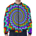 Psychedelic Spiral Optical Illusion Zip Sleeve Bomber Jacket