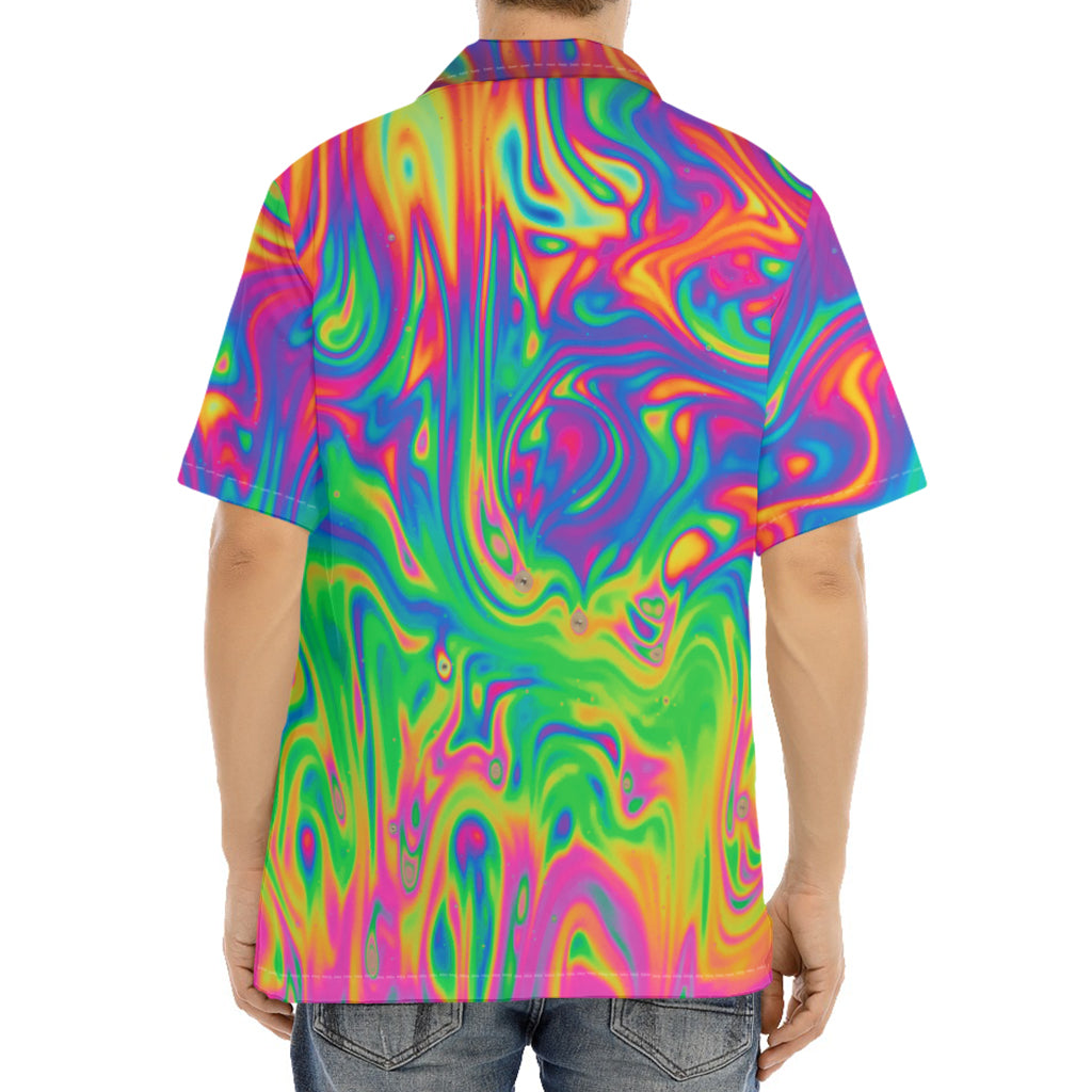 Psychedelic Surface Print Aloha Shirt