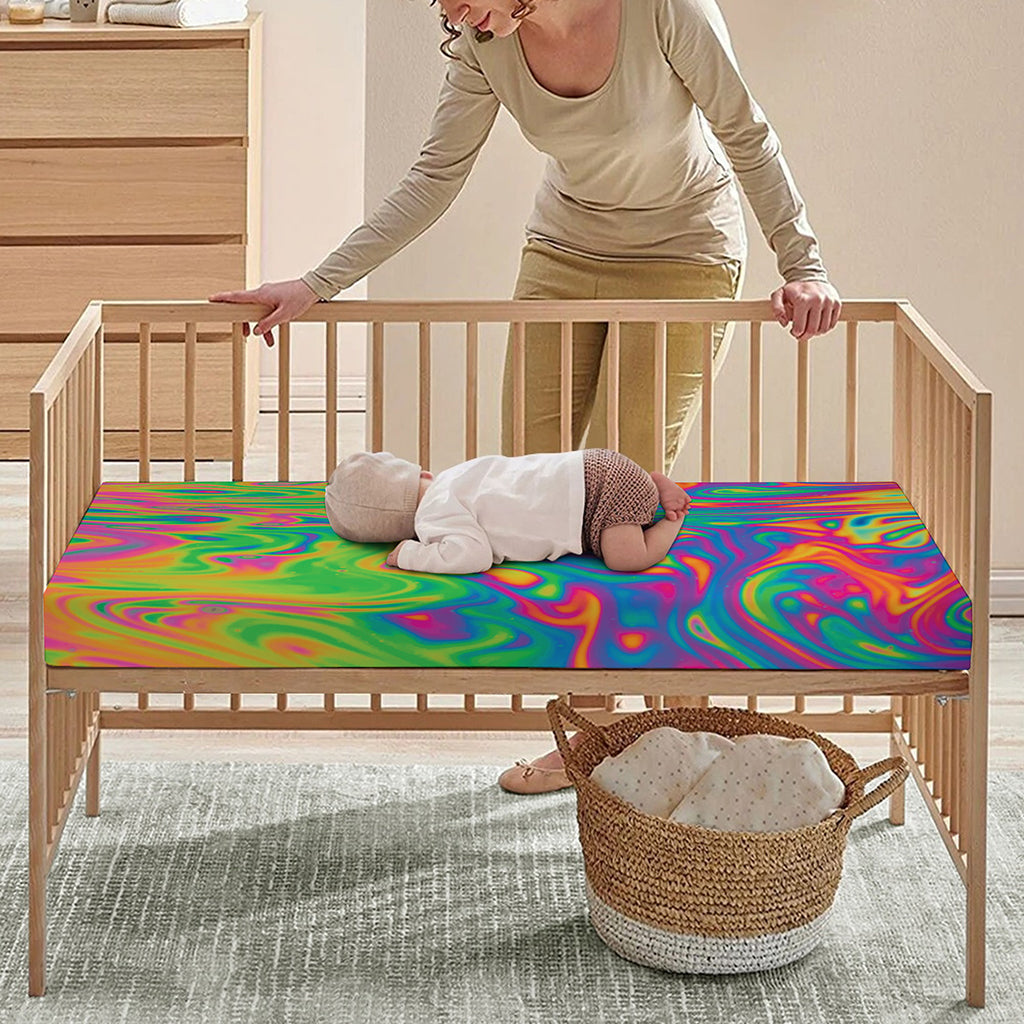 Psychedelic Surface Print Baby Crib Sheet