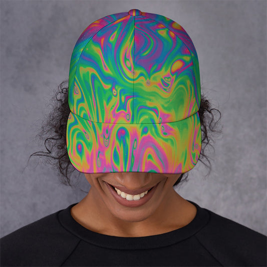 Psychedelic Surface Print Baseball Cap