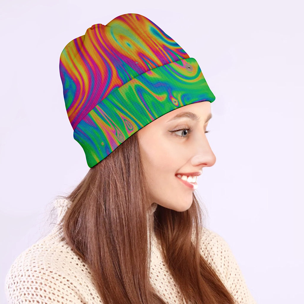 Psychedelic Surface Print Beanie