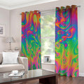 Psychedelic Surface Print Dimout Grommet Curtains