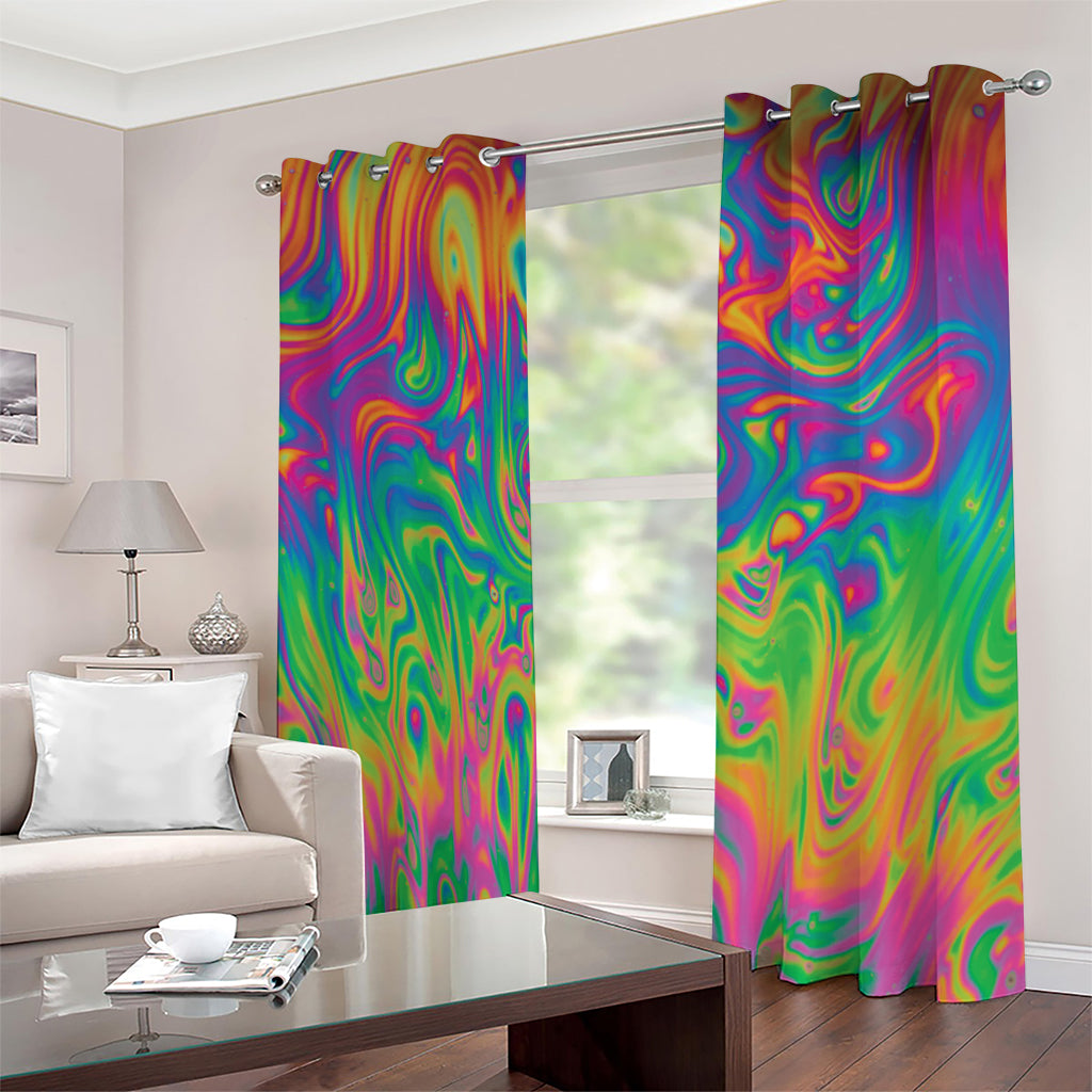 Psychedelic Surface Print Blackout Grommet Curtains