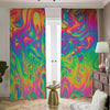 Psychedelic Surface Print Blackout Pencil Pleat Curtains