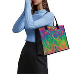 Psychedelic Surface Print Canvas Tote Bag