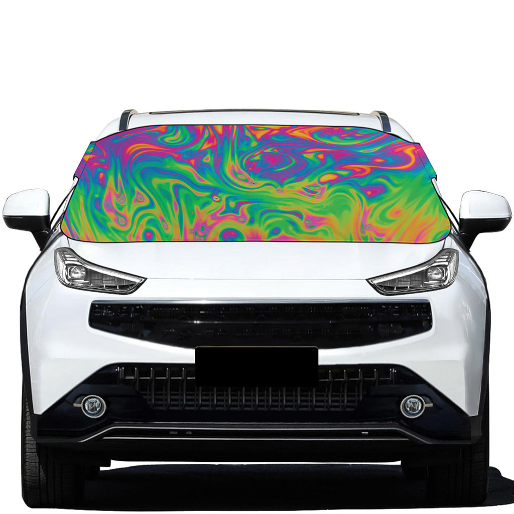 Psychedelic Surface Print Car Windshield Snow Cover