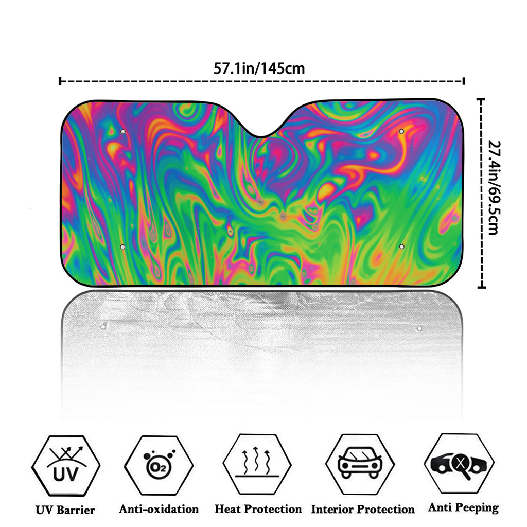 Psychedelic Surface Print Car Windshield Sun Shade