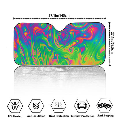 Psychedelic Surface Print Car Windshield Sun Shade