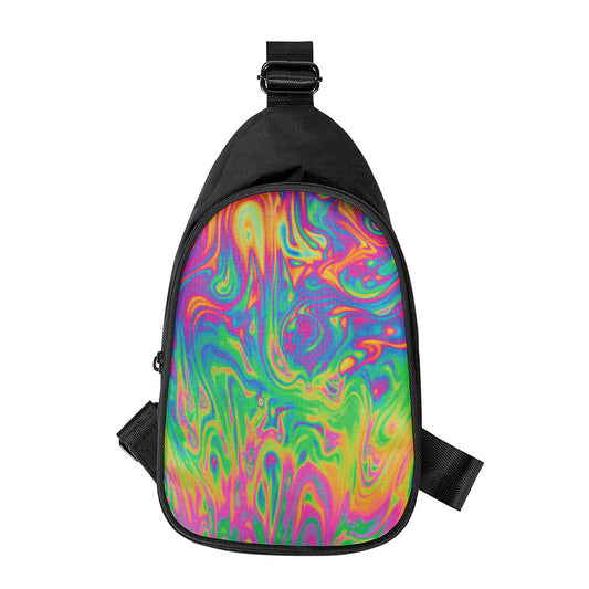 Psychedelic Surface Print Chest Bag