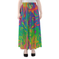Psychedelic Surface Print Chiffon Maxi Skirt