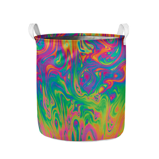 Psychedelic Surface Print Collapsible Laundry Basket