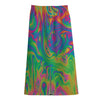 Psychedelic Surface Print Cotton Front Slit Maxi Skirt