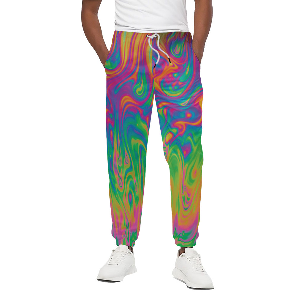 Psychedelic Surface Print Cotton Pants