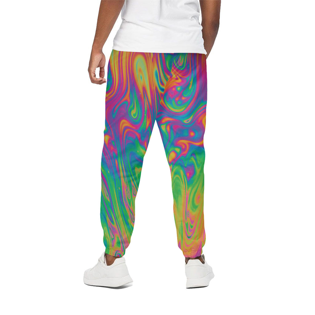 Psychedelic Surface Print Cotton Pants
