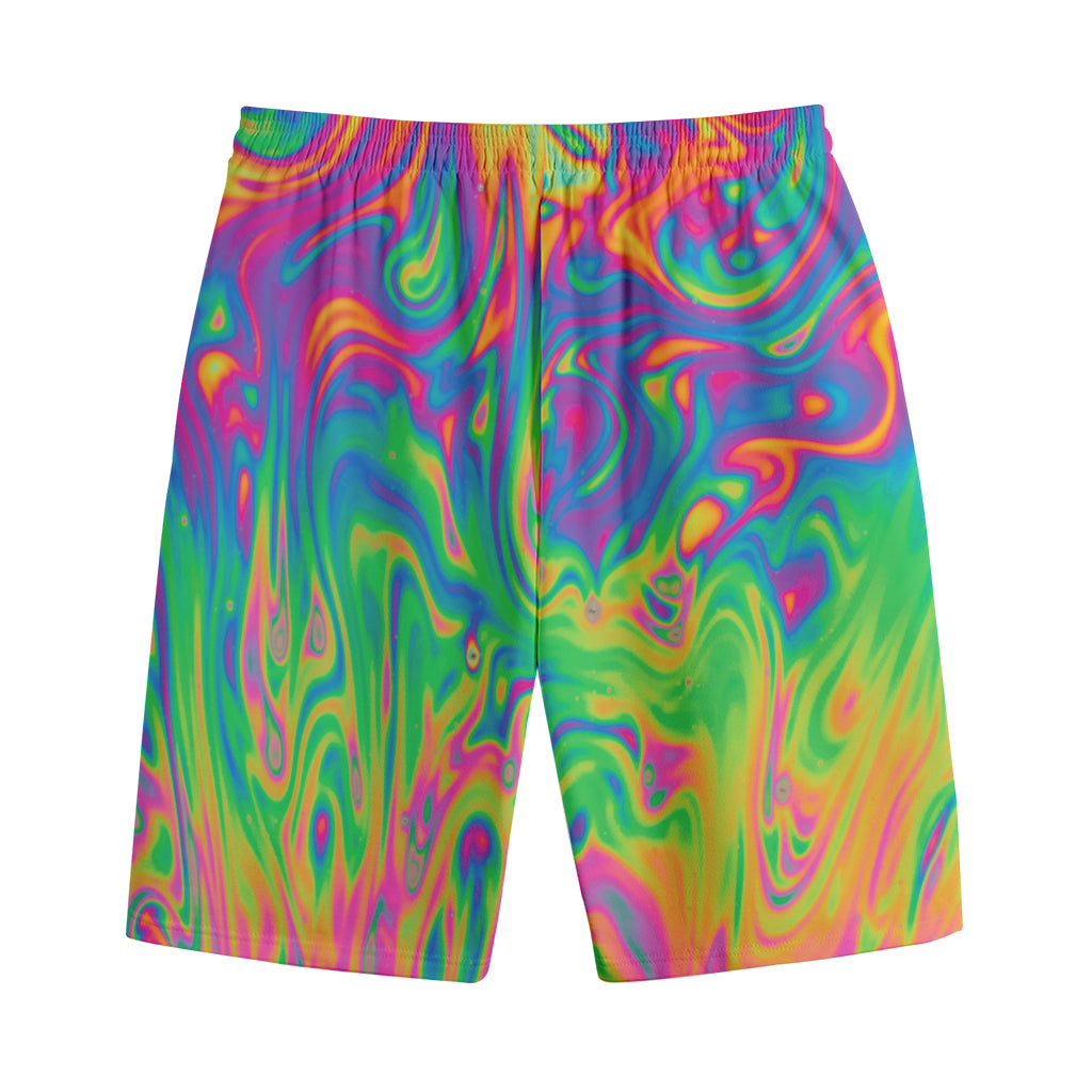 Psychedelic Surface Print Cotton Shorts