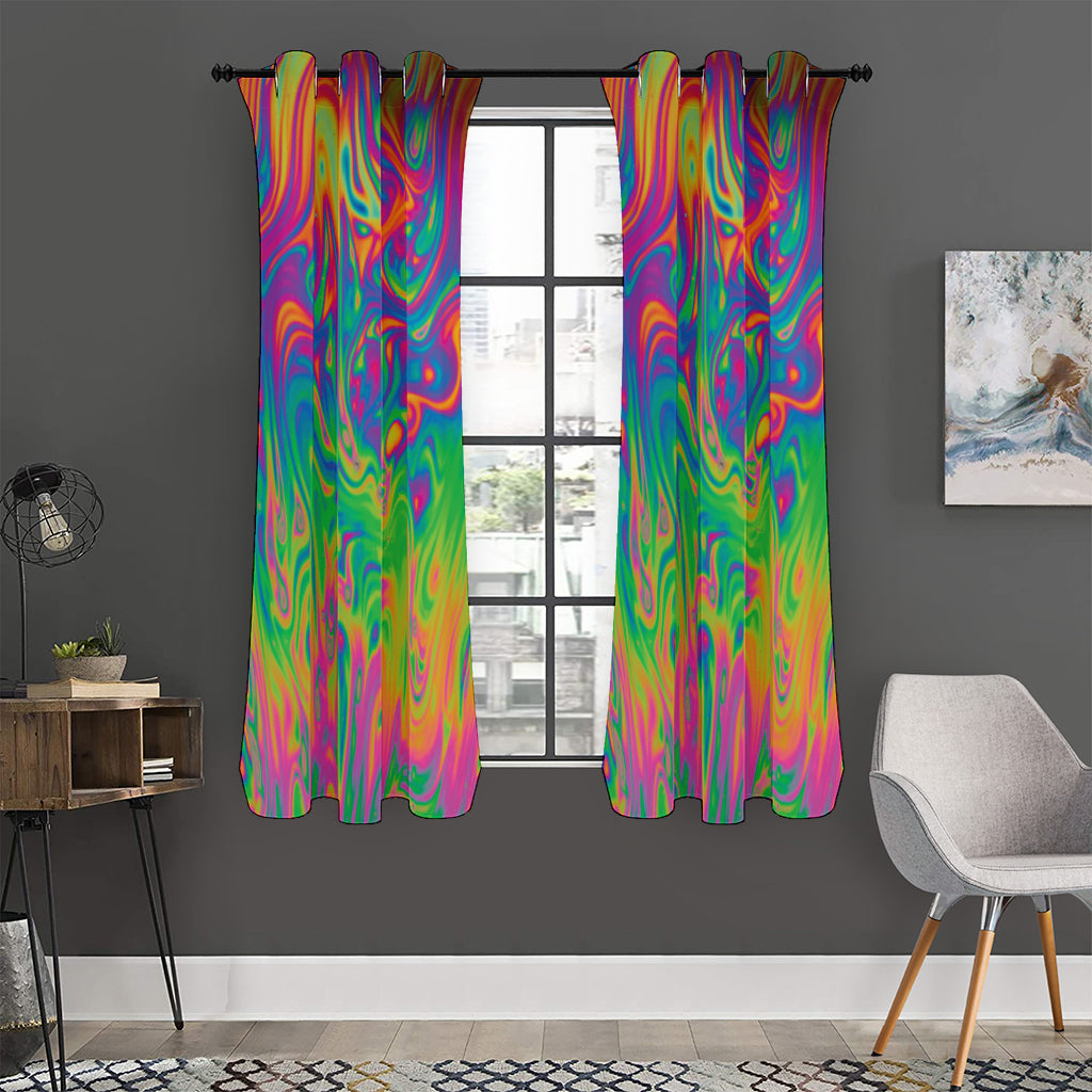Psychedelic Surface Print Curtain