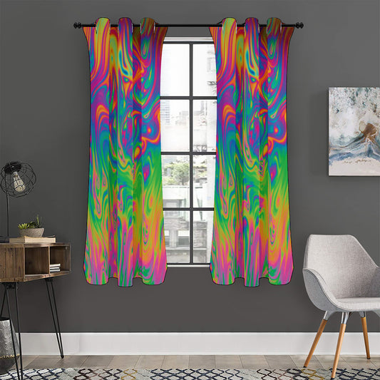 Psychedelic Surface Print Curtain