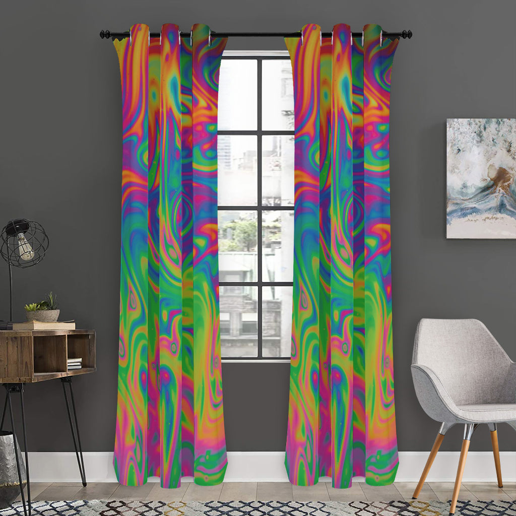 Psychedelic Surface Print Curtain