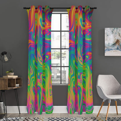 Psychedelic Surface Print Curtain