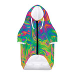 Psychedelic Surface Print Dog Zip Up Hoodie