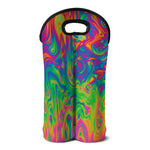 Psychedelic Surface Print Double Neoprene Wine Tote