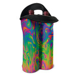 Psychedelic Surface Print Double Neoprene Wine Tote