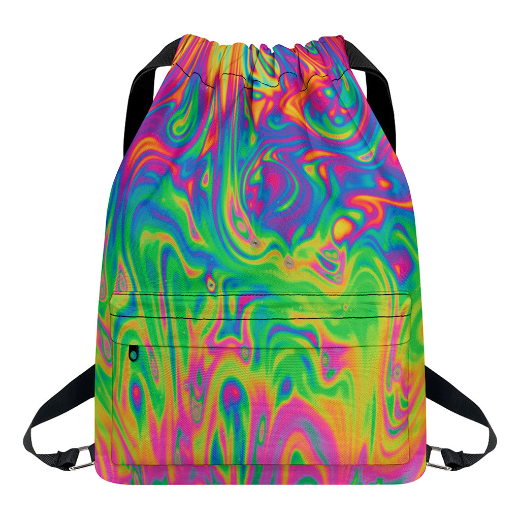 Psychedelic Surface Print Drawstring Backpack