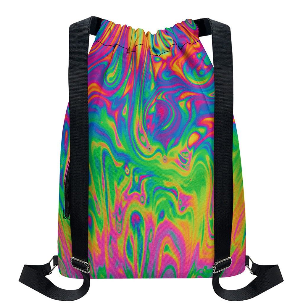 Psychedelic Surface Print Drawstring Backpack