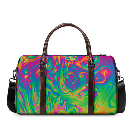 Psychedelic Surface Print Duffle Bag