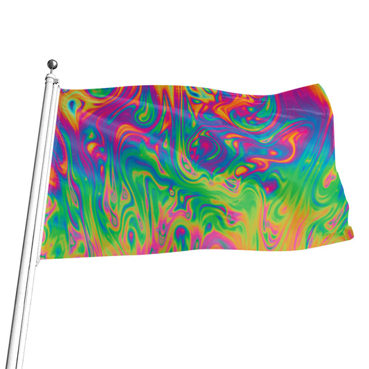 Psychedelic Surface Print Flag